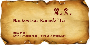 Maskovics Karméla névjegykártya